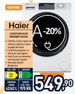 Unieuro Haier LAVASCIUGA SLIM HWD90BP14979AS offerta