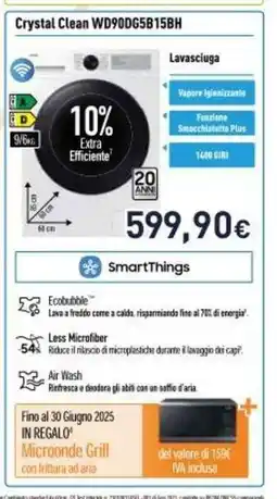 Unieuro Crystal Clean WD90DG5B15BH offerta