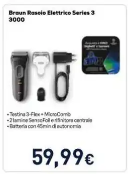 Unieuro Braun Rasoio Elettrico Series 3 3000 offerta