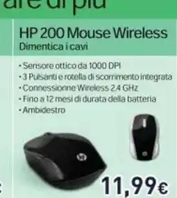 Unieuro HP 200 Mouse Wireless offerta