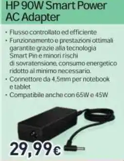 Unieuro HP 90W Smart Power AC Adapter offerta