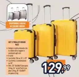 Unieuro SET 3 TROLLEY RIGIDI 9622 offerta