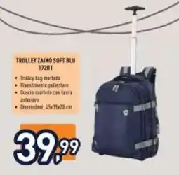 Unieuro TROLLEY ZAINO SOFT BLU 172B1 offerta