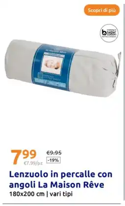 Action Lenzuolo in percalle con angoli La Maison Rêve offerta