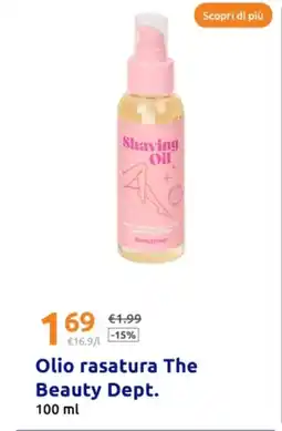 Action Olio rasatura The Beauty Dept. offerta