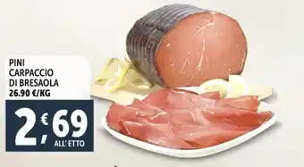 Deco Supermercati Pini carpaccio di bresaola offerta