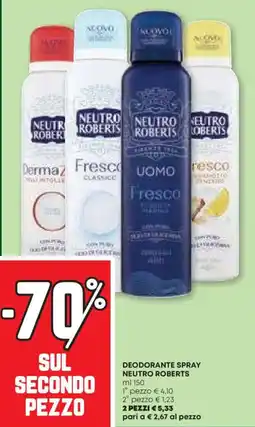 Pam Deodorante spray NEUTRO ROBERTS offerta
