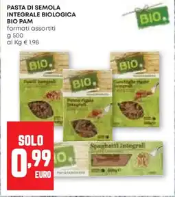 Pam Pasta di semola integrale biologica bio PAM offerta