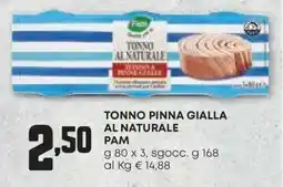 Pam Tonno pinna gialla al naturale PAM offerta