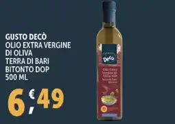 Deco Supermercati Gusto decò olio extra vergine di oliva terra di bari bitonto dop offerta