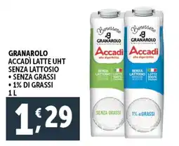 Deco Supermercati Granarolo accadì latte uht senza lattosio offerta