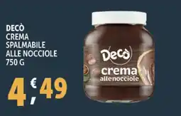 Deco Supermercati Decò crema spalmabile alle nocciole offerta