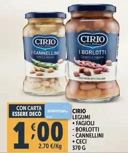 Deco Supermercati Cirio legumi fagioli - borlotti - cannellini ceci offerta