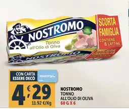 Deco Supermercati Nostromo tonno all'olio di oliva offerta