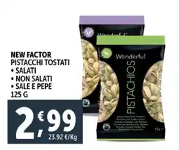 Deco Supermercati New factor pistacchi tostati offerta