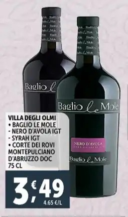 Deco Supermercati Villa degli olmi baglio le mole - nero d'avola igt syrah igt offerta