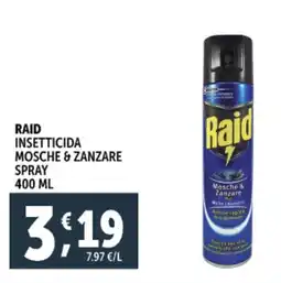 Deco Supermercati Raid insetticida mosche & zanzare spray offerta