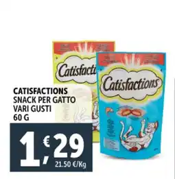 Deco Supermercati Catisfactions snack per gatto vari gusti offerta