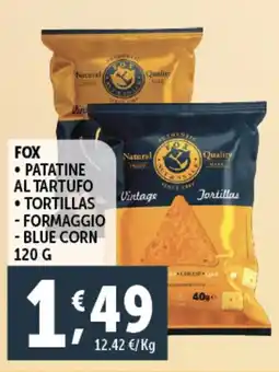 Deco Supermercati Fox patatine al tartufo - tortillas - formaggio - blue corn offerta