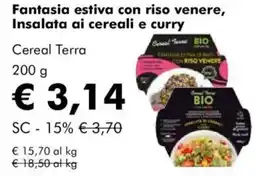 NaturaSì Fantasia estiva con riso venere, insalata ai cereali e curry Cereal Terra offerta