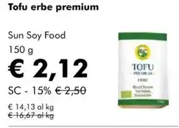 NaturaSì Tofu erbe premium sun soy food offerta