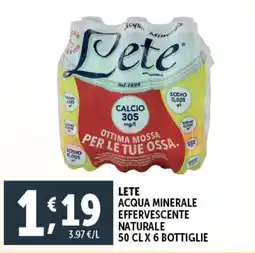 Deco Supermercati Lete acqua minerale effervescente naturale offerta