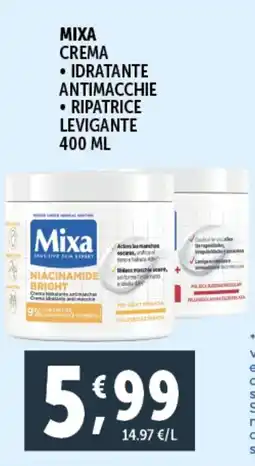 Deco Supermercati Mixa crema idratante antimacchie ripatrice levigante offerta