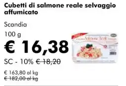 Cubetti di salmone reale selvaggio affumicato Scandia