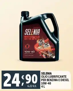 Selenia olio lubrificante per benzina e diesel 10w-40