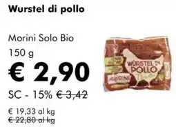 NaturaSì Wurstel di pollo morini solo bio offerta