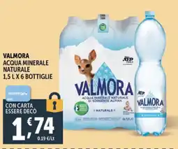 Deco Supermercati Valmora acqua minerale naturale offerta