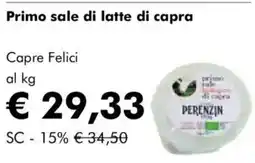 NaturaSì Primo sale di latte di capra capre felici al kg offerta