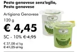 NaturaSì Pesto genovese senz'aglio, pesto genovese artigiana genovese offerta