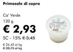 NaturaSì Primosale di capra Ca' Verde offerta