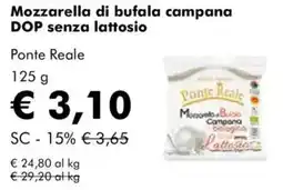 NaturaSì Mozzarella di bufala campana DOP senza lattosio Ponte Reale offerta