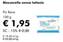 Mozzarella senza lattosio Più Bene