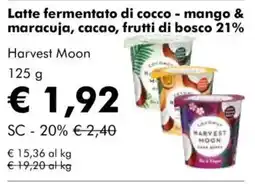 NaturaSì Latte fermentato di cocco - mango & maracuja, cacao, frutti di bosco 21% Harvest Moon offerta