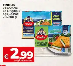 Coop FINDUS 2 Croccole Le Originali/agli Spinaci offerta