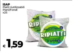 Coop ISAP Piatti riutilizzabili Piani/Fondi x25 offerta