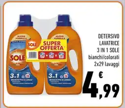Conad Superstore Detersivo Lavatrice 3 in 1 Sole offerta
