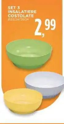 Conad SET 3 INSALATIERE COSTOLATE offerta