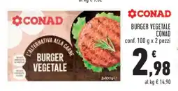 Conad BURGER VEGETALE CONAD offerta