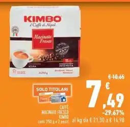 Conad Caffè Macinato Fresco Kimbo offerta