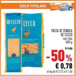 Conad Pasta di Semola De Cecco offerta