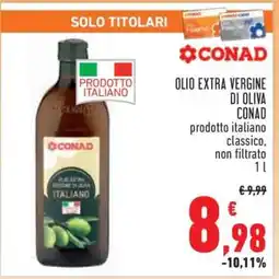 Conad Olio Extra Vergine di Oliva Conad offerta