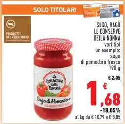 Conad SUGO, RAGÙ LE CONSERVE DELLA NONNA offerta