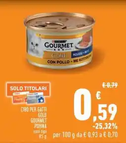 Conad Cibo per gatti Gold Gourmet Purina offerta