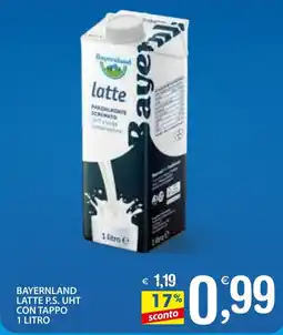 Qui Discount Bayernland latte p.s. uht con tappo offerta