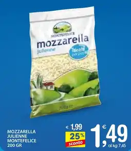 Qui Discount Mozzarella julienne montefelice offerta