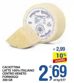 Qui Discount Caciottina latte 100% italiano centro veneto formaggi offerta
